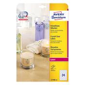 Avery L7780-25 crystal clear labels, 40mm (600 labels)