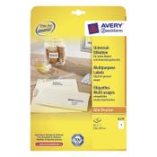 Multi-purpose labels (210 x 297mm) | Avery 6119 | 25 labels image