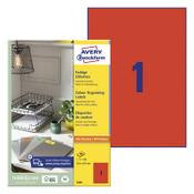 Multi-purpose labels (210 x 297mm, red) | Avery 3470 | 100 labels image