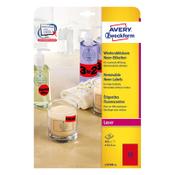 Removable round labels (Ø 63.5mm, red) | Avery L7670R-25 | 300 labels image