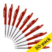 Ballpoint pen | retractable | medium red | 123ink | 50-pack image