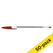 Ballpoint pen | with cap | bright red | 123ink | 50-pack image