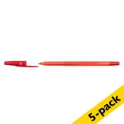 Ballpoint pen | with cap | red | 123ink | 5-pack image