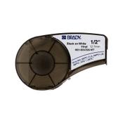 Brady M21-500-595-WT black on white vinyl tape, 12.7mm x 6.40m (original Brady) image