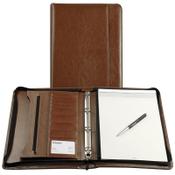 Brepols Palermo brown A4 writing folder with 4-rings image