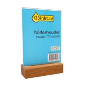 Brochure holder (A6, wood) | T-foot | 123ink image