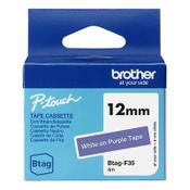 Brother Btag-F35 non-laminated white on purple tape, 12mm (original Brother) image