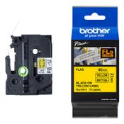 Brother FLe-6511 black on yellow flag tape 21mm (original Brother) image