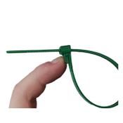 Cable ties | tiewrap (green, resealable) | 100 x 7.6mm | 100-pack image