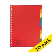 Cardboard tabs (10 coloured tabs x10) | A4, 23-hole | 123ink