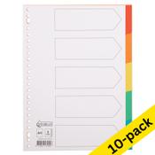 Cardboard tabs (5 white/coloured tabs x10) | A4, 23-hole | 123ink