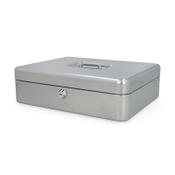Cash box (steel, 30 x 24.5 x 9cm) | 123ink | silver