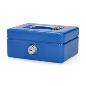 Cash box with coin slot (steel, 12.5 x 9.5 x 6cm) | 123ink | blue