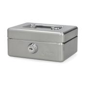 Cash box with coin slot (steel, 12.5 x 9.5 x 6cm) | 123ink | silver