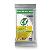 Cleaning wipes (100 wipes, biodegradable) | Cif PRO Clean &amp; Shine image
