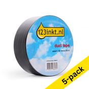 Duct tape 50mm x 50m | 123ink black | 5-pack image