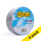 Duct tape 50mm x 50m | 123ink silver | 5-pack image