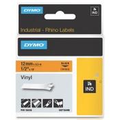 Dymo S0718490 / 18435 IND Rhino black on orange vinyl tape, 12mm (original Dymo) image