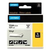 Dymo S0718600 / 18444 IND Rhino black on white vinyl tape, 12mm (original Dymo) image