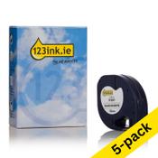 Dymo S0721660 / 91221 white plastic tape, 12mm (123ink version) | 5-pack image
