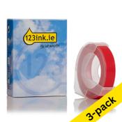 Dymo S0898150 white on red embossing tape, 9mm (123ink version) | 3-pack image