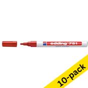 Paint marker 1 - 2mm round | Edding 751 | red | 10-pack image