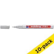 Paint marker 1 - 2mm round | Edding 751 | silver | 10-pack image