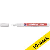Paint marker 1 - 2mm round | Edding 751 | white | 10-pack image