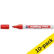 Paint marker 2 - 4mm round | Edding 750 | red | 10-pack image