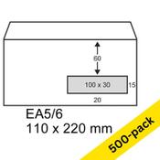 Envelope 110 x 220mm (DL | EA5/6 window @ right) | gummed | 123ink | 500-pack image