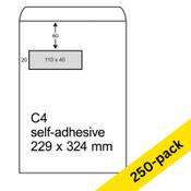 Envelope 229 x 324mm (C4 window @ left) | PEEL &amp; SEAL | 123ink | 250-pack image