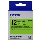 Epson LK 4GBF black on fluorescent green tape, 12mm (original Epson) image