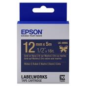 Epson LK 4HKK gold on navy blue satin ribbon tape, 12mm (original Epson) image