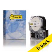 Epson LK-4WBN standard black on white tape, 12mm (123ink version) | 5-pack image
