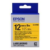Epson LK 4YBW adhesive black on yellow tape, 12mm (original Epson) image