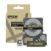 Epson LK-5QWJ white on khaki matte tape, 18mm (original Epson) image