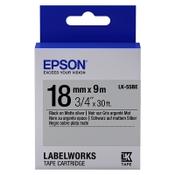 Epson LK 5SBE matte black on silver tape, 18mm (original) image