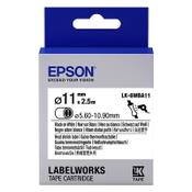 Epson LK 6WBA11 black on white heat shrink tape, 11mm (original) image
