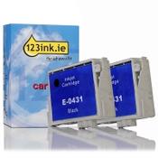 Epson T0431 high capacity black ink cartridge 2-pack (123ink version) image