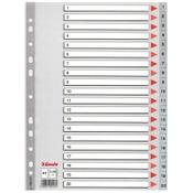Plastic tabs 1-20 (20 grey tabs) | A4, 11-hole | Esselte image