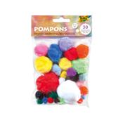 Pom poms 10mm - 50mm | assorted colours | Folia | 30-pack image