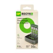 GP dock base charger + GP 2100 ReCyko rechargeable AA / HR06 Ni-Mh batteries | 4-pack