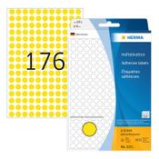 Herma 2211 round yellow multifunctional labels, Ø 8mm (5,632 labels) image