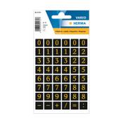 Herma 4131 black/gold 0-9 labels, 13mm x 13mm (96 labels)