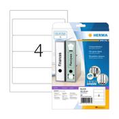 Herma 5123 white A4 self-adhesive wide printable spine labels, 59mm x 192mm (100 labels)