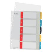 Plastic printable tabs 1-5 (5 white/coloured tabs) | A4, 11-hole | Leitz Cozy