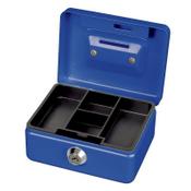 Cash box with coin slot (steel, 12.5 x 9.5 x 6cm) | Maul | blue