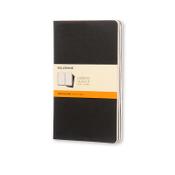Notebook lined 13 x 21cm | black | Moleskine L soft cover | 3-pack image