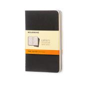 Notebook lined 9 x 14cm | black | Moleskine pocket soft cover | 3-pack image