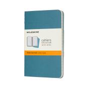 Notebook lined 9 x 14cm | blue | Moleskine pocket soft cover | 3-pack image